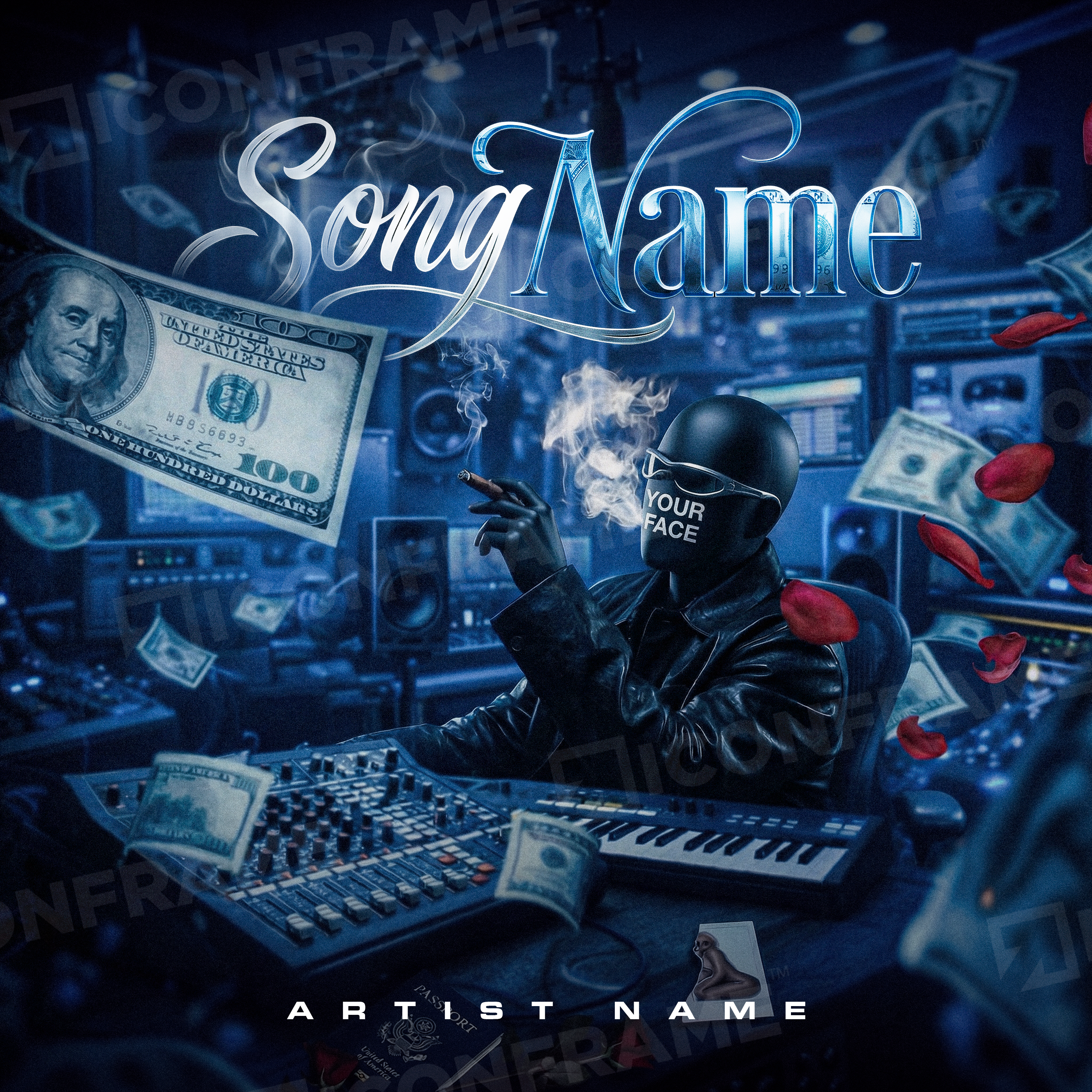 ICONFRAME Hitmaker Nights album cover featuring vibrant, artistic imagery with bold colors and dynamic design elements.