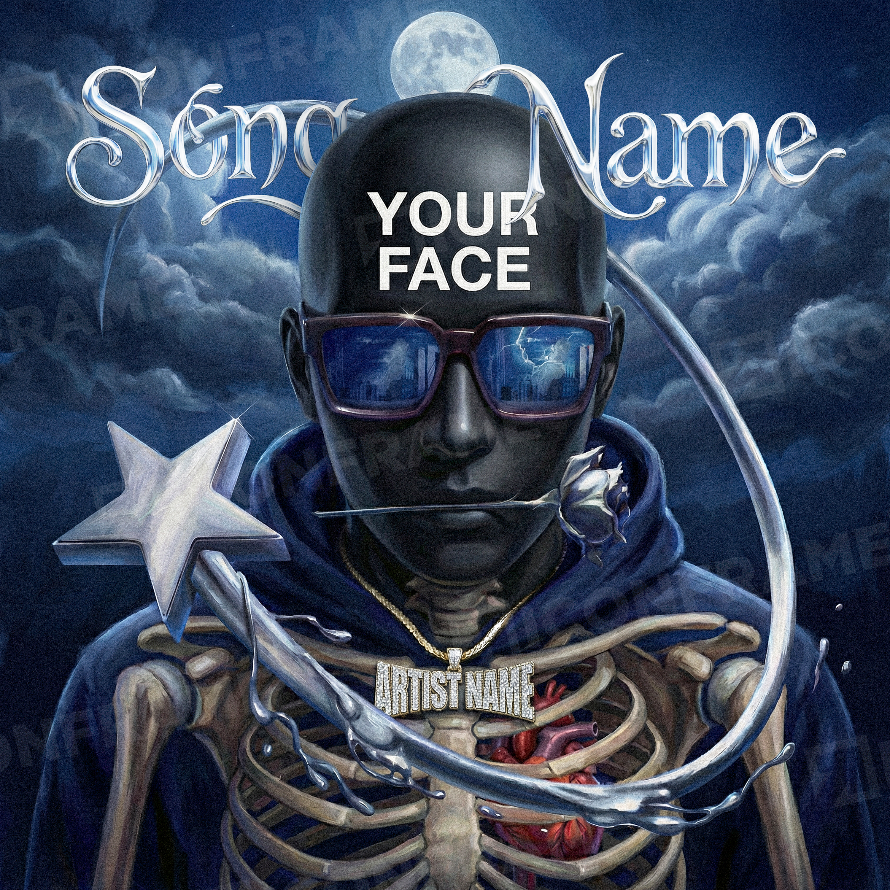 Skeleton Star figurine by ICONFRAME, showcasing a detailed skeletal star sculpture on a plain background.
